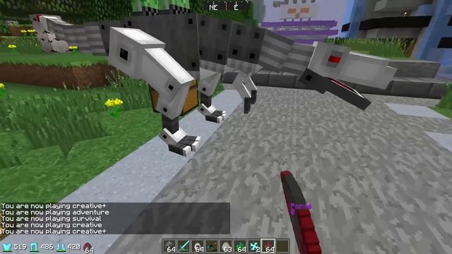 ЧТО БУДЕТ ЕСЛИ ДИНОЗАВРЫ ПРИДУТ С НЕБЕС | Laser Creeper Robot Dino Riders Mod смотреть онлайн