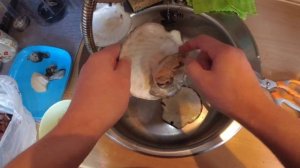 Сбор морепродуктов. Гребешок, морской серый ëж. Остров Сахалин