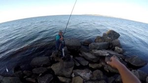 Керченский пролив ловим саргана с берега