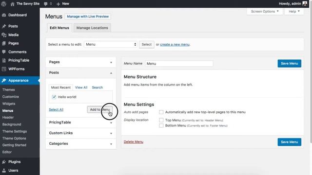 WordPress Menus Add Post смотреть онлайн