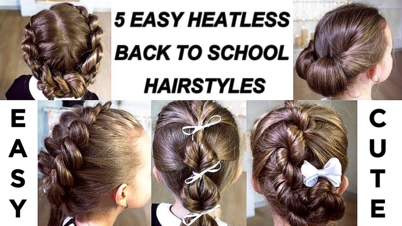 5 Easy heatless back to school hairstyles! 5 CUTE & EASY BACK TO SCHOOL HAIRSTYLES смотреть онлайн