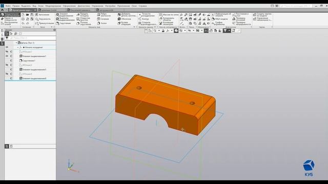 Внутренняя резьба КОМПАС 3Д. 2 способа. Резьба внутри детали. смотреть онлайн