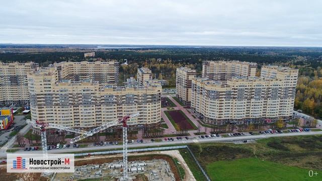 ЖК «Новое Пушкино» от девелопера INGRAD (аэросъемка: октябрь 2017 г.) смотреть онлайн