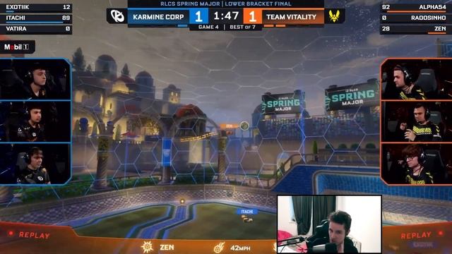 САМЫЙ ЗРЕЛИЩНЫЙ МАТЧ ТУРНИРА! RADOSIN ОПЯТЬ ВЗЯЛСЯ ЗА СВОЁ | Смотрим KCORP vs VITALITY | Рокет Лига смотреть онлайн