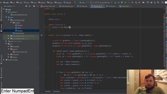 Android. SurfaceView. Рисуем звезды в 3D, теперь на телефоне. смотреть онлайн