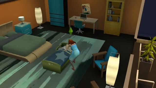 The Sims 4 - симка укладывает спать ребенка смотреть онлайн