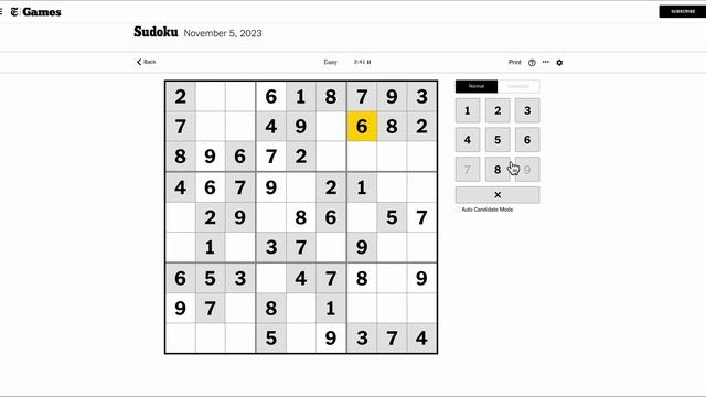 Sudoku 2023 11 05 Easy
