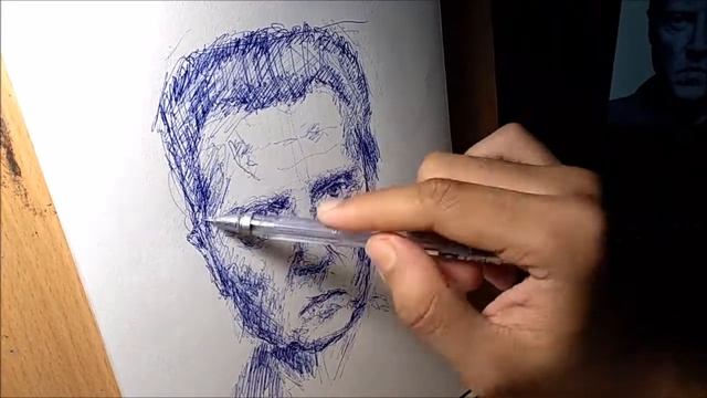 Christopher Walken portrait sketch using pen (timelapse) смотреть онлайн