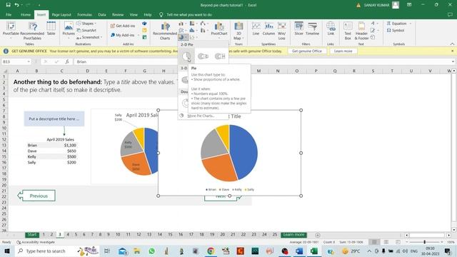 How to Create/make 3D Pie Chart in MS Excel/Word? || MS Office 2016 смотреть онлайн
