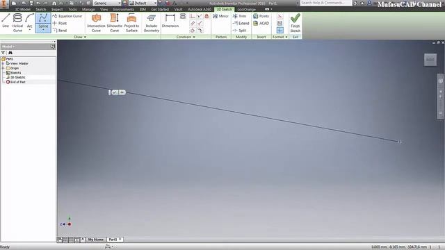 Inventor Sweep In 3D Sketch Tutorial смотреть онлайн