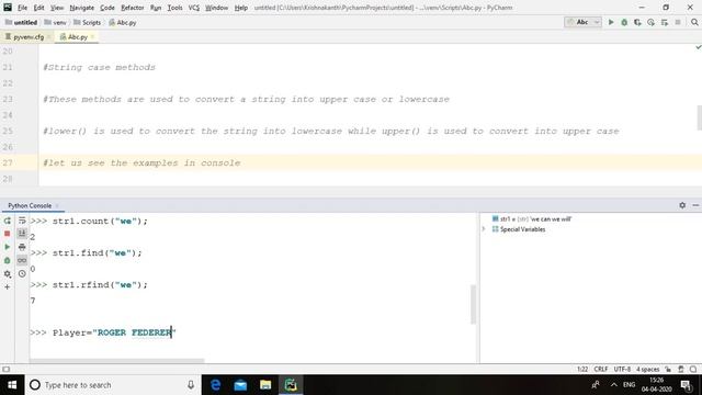 #9 Python Tutorials From Scratch | String Methods | count(), find(),lower(),upper(),captialize смотреть онлайн