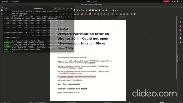 Could not open /dev/vmmon: No such file or directory || VMware Error Solution || Permanent Solution смотреть онлайн