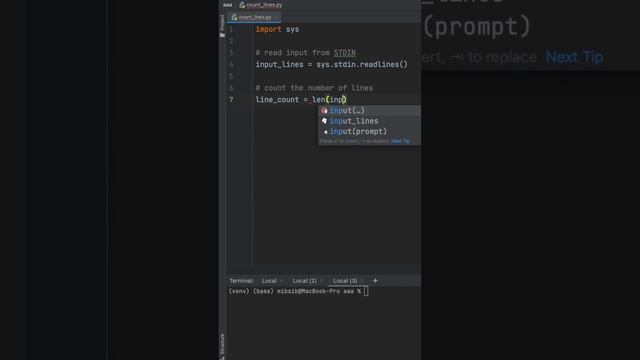 How to count the lines of STDIN text in Python #python #coding смотреть онлайн