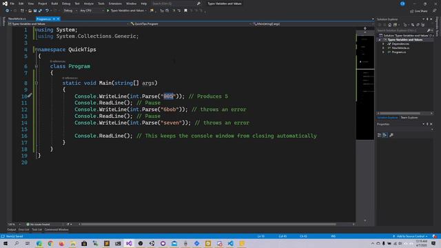 Quick Tips - C# 001 - int.Parse shaved my 0's off! смотреть онлайн