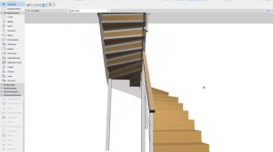 Лесенка с забежными ступенями на металлическом каркасе