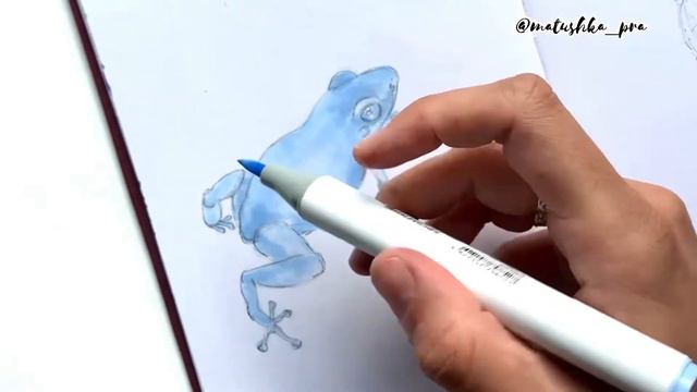 Рисуем лягушку двумя цветами смотреть онлайн