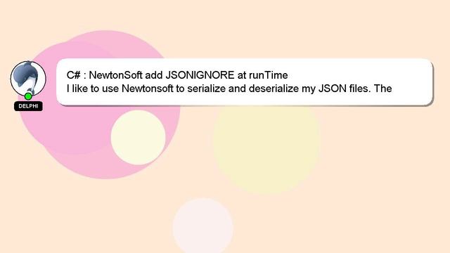 C# : NewtonSoft add JSONIGNORE at runTime смотреть онлайн