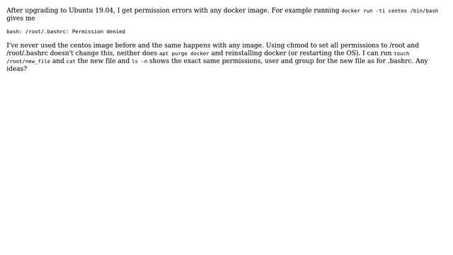 Permission errors with docker after OS upgrade смотреть онлайн
