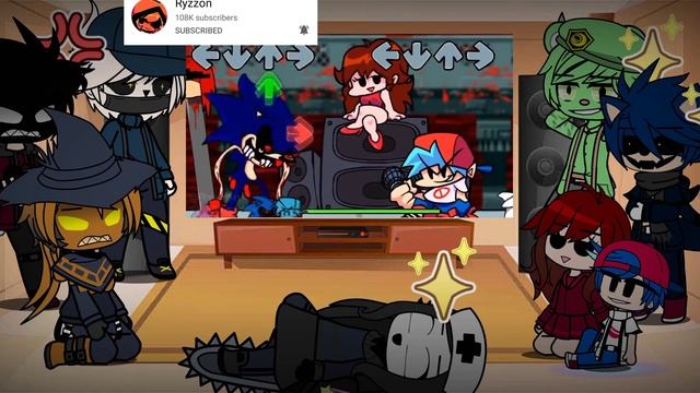 Fnf mods react to Sonic Exe "You Cant Run" Round 2 [FANMADE] - Gacha Club Reaction (cringe and old) смотреть онлайн