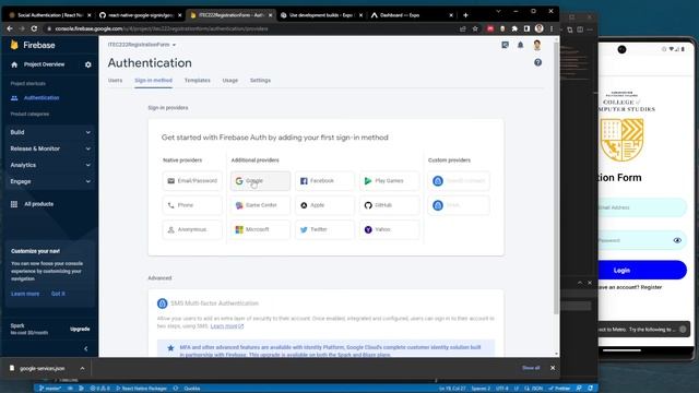 2. React Native (Expo) Firebase Authentication Google Login (Android) | Google Sign In & Firebase смотреть онлайн