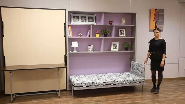 Детская кровать комод с полочками трансформер РФ105. Мебель-трансформер.рф