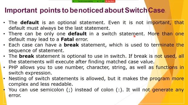 SWITCH statement in PHP смотреть онлайн