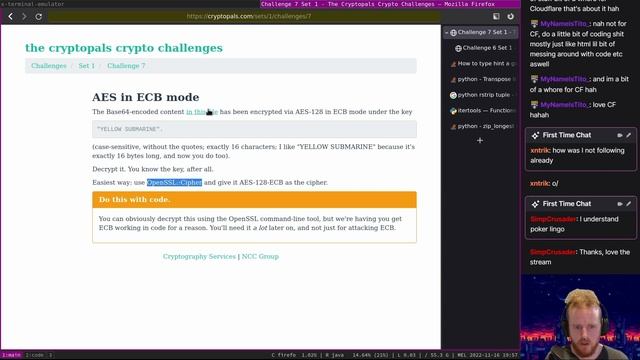 Computer Hacking - Cryptopals 3/n (More repeating key XOR cipher, some AES) смотреть онлайн