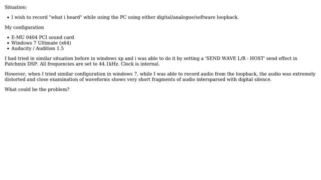 Distorted audio recordings with windows 7 & EMU 0404 (2 Solutions!!) смотреть онлайн
