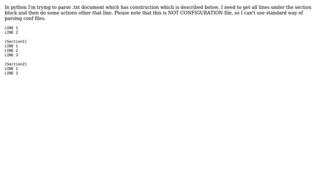 Parsing .txt document which contains sections смотреть онлайн