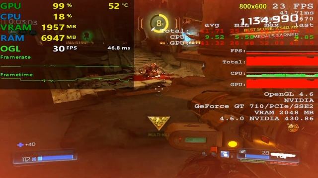 GT 710 | DOOM 2016 - 720p, 800x600 & 640x480