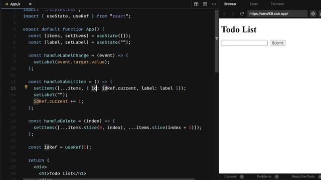 Todo list react implementation смотреть онлайн