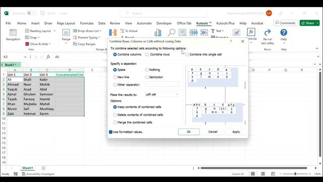 Concatenate Multiple Cells With Line Break With Kutools For Excel смотреть онлайн