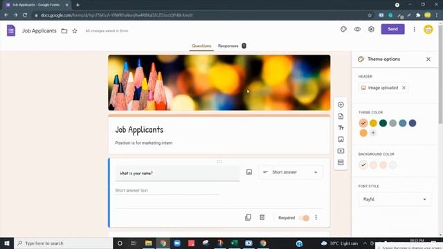 How to change background image, colour and font of google form? смотреть онлайн