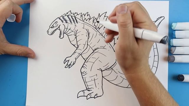 How to Draw and Color GODZILLA!!! смотреть онлайн