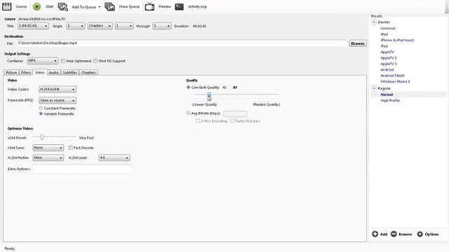 Простая в обращении программа для сжатия видео:Handbrake смотреть онлайн