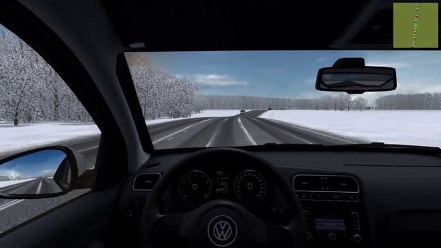 POV Winter Driving VOLKSWAGEN POLO Sedan - City Car Driving смотреть онлайн