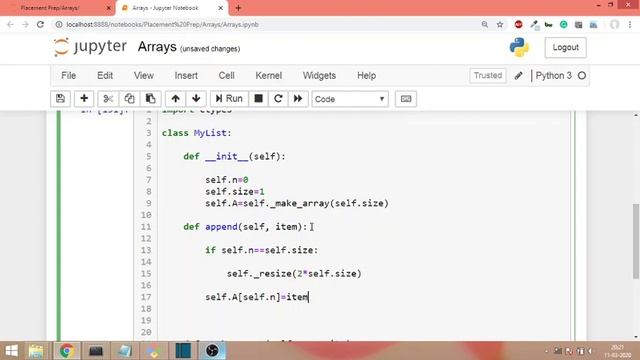 Dynamic Array implementation in Python Part 2 | Append Operation смотреть онлайн