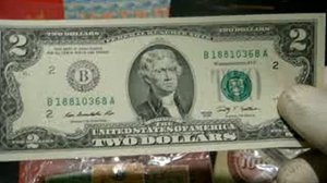 #банкнота2доллара#,2 доллара 2009г. США.