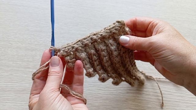 Необычная салфетка под горячее крючком! Салфетка из джута