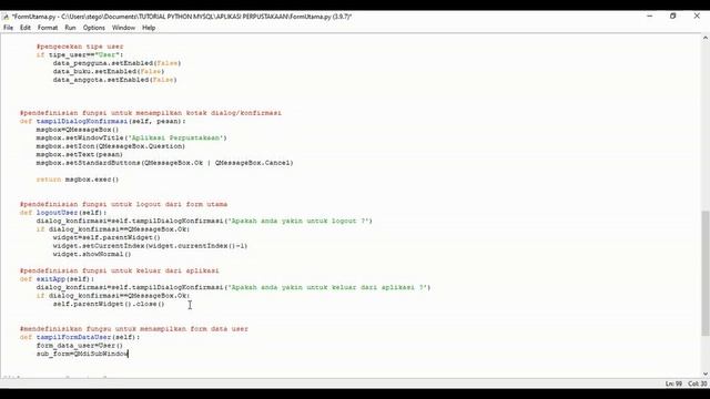 Membangun Aplikasi Database Perpustakaan Menggunakan Python GUI & MySQL | Membuat Form Data User #3 смотреть онлайн