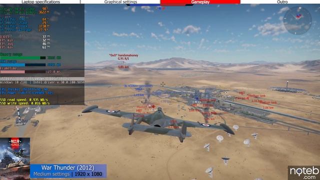 Asus Vivobook OLED (K513) - War Thunder Gameplay Benchmark (i5-1135G7, Iris Xe)