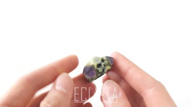 Кольцо Череп из полимерной глины р-р 19 с аметистами. ECLIPTA jewelry смотреть онлайн
