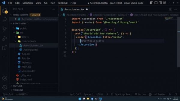 React Vitest Tutorial, Unit Testing con React Testing Library y Typescript