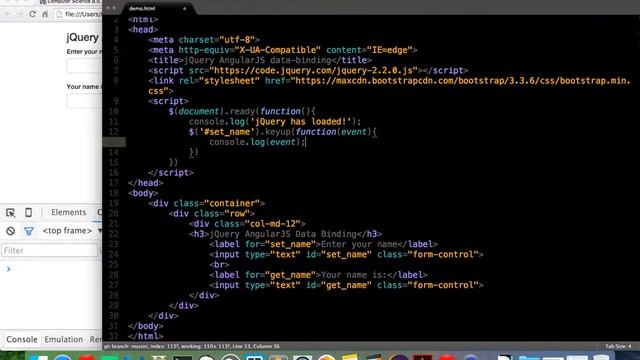 jQuery AngularJS Data Binding смотреть онлайн