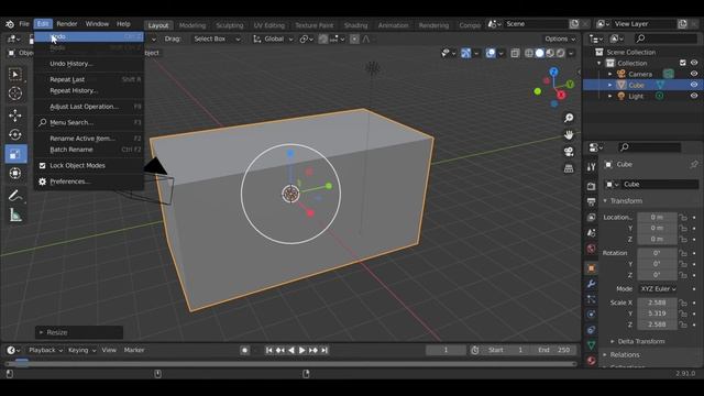 Ep 7: How to undo mistakes or reset in Blender 2.91 смотреть онлайн