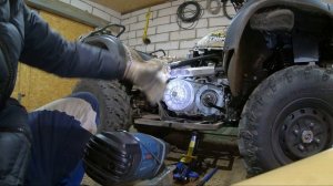 Квадроцикл Стелс Леопард стук вариатора, снимаем обгонную муфту, поиск причины.