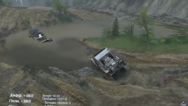 SpinTires бой машин Японец, Американец и Русский. смотреть онлайн
