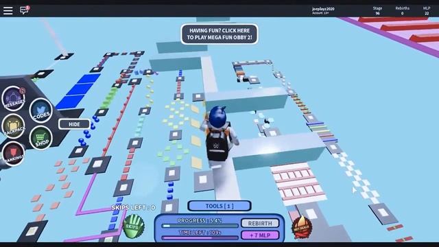 Roblox Mega Fun Obby getting to stage 100!!! смотреть онлайн