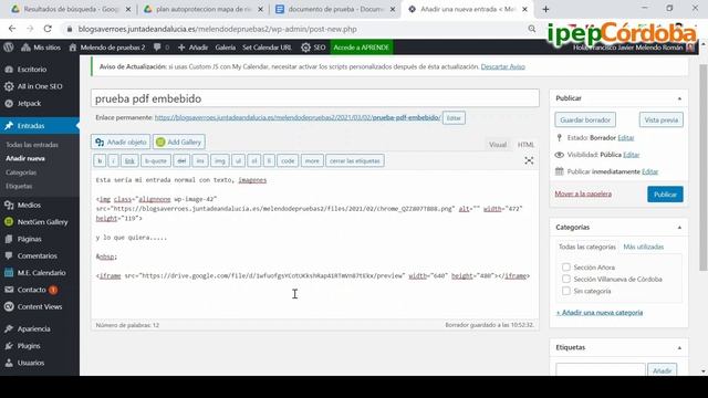Incrustar Pdf Y Documentos De Google Drive En Blogsaverroes (Wordpress)