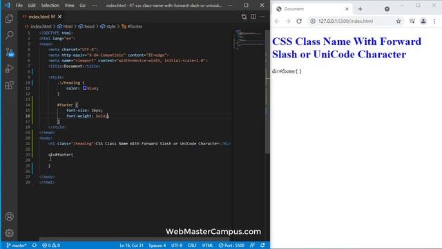 css class name with forward slash or Unicode character смотреть онлайн